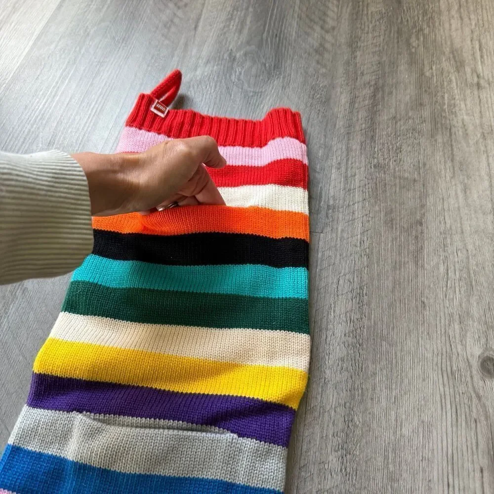 LEGO Stripe Sweater Knit Christmas Stocking Color Block Unisex Huge